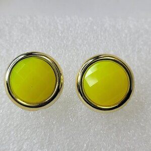 Mini Round Yellow Earrings
